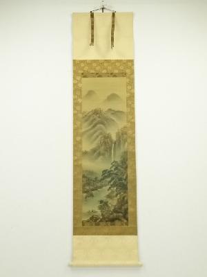 香山筆　山水　肉筆絹本掛軸